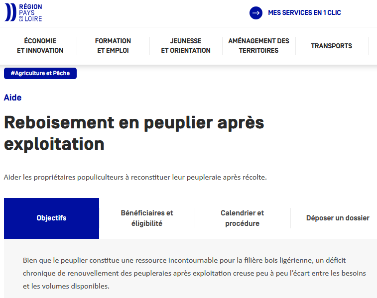Nouvelle aide au reboisement en Pays de Loire